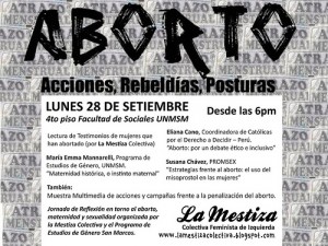 28set flyer la mestiza2 300x225 Si quieres saber qué pretenden l@s pro abortistas peruan@s, mira a España