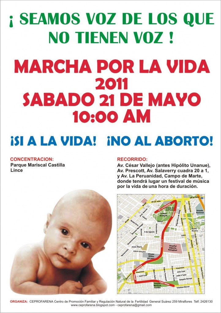 AFICHE MARCHA 2011 722x1024 Todos a la Gran Marcha por la Vida en Lima 
